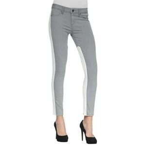 Paige Grey White Stripe Quinn Ultra Skinny Jean